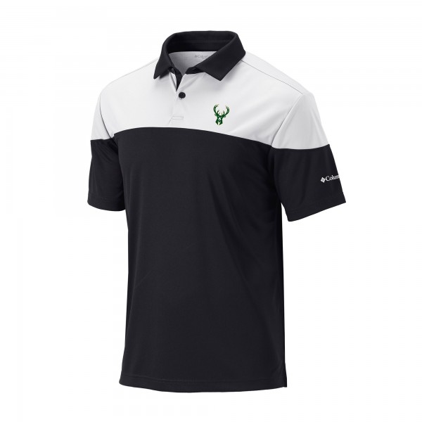 Milwaukee Bucks Columbia Black Omni-Wick Best Ball Polo