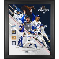 Los Angeles Dodgers Fanatics Authentic 2024 MLB World Series Champions Framed 20 x 24 Collage with Pieces of World Series Game-Used Baseball, Base and Dirt - Limited Edition of 1000 - Version 2