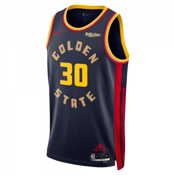Игровая джерси Stephen Curry Golden State Warriors Nike Youth 2024/25 Swingman Badge Player - City Edition - Navy