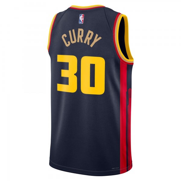 Игровая джерси Stephen Curry Golden State Warriors Nike Youth 2024/25 Swingman Badge Player - City Edition - Navy