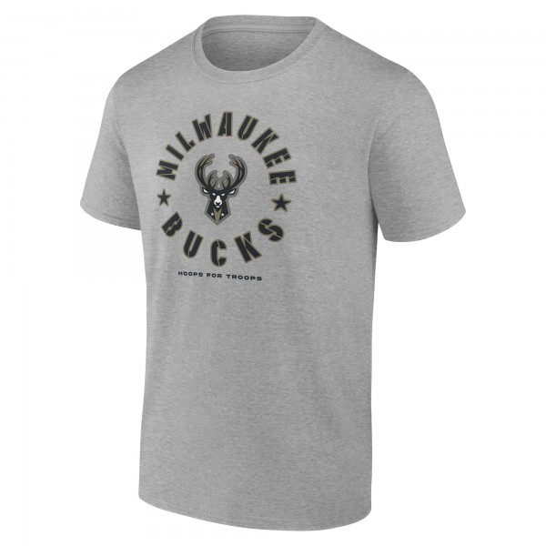 Футболка Milwaukee Bucks Hoops for Troops - Heather Gray