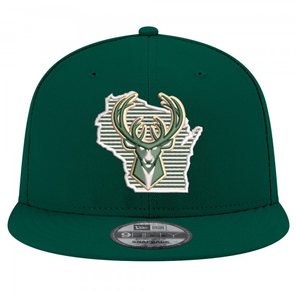 Бейсболка Milwaukee Bucks New Era Hunter Green State Pride 9FIFTY