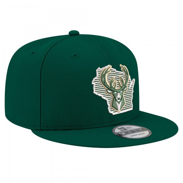 Бейсболка Milwaukee Bucks New Era Hunter Green State Pride 9FIFTY