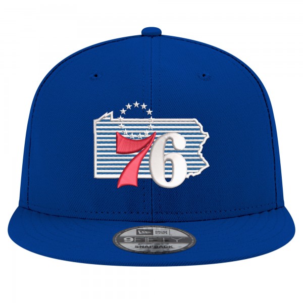 Бейсболка Philadelphia 76ers New Era Royal State Pride 9FIFTY Snapback
