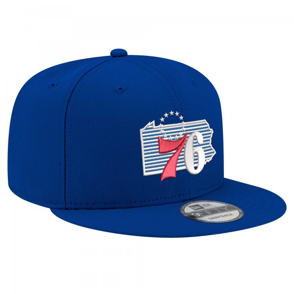 Бейсболка Philadelphia 76ers New Era Royal State Pride 9FIFTY Snapback