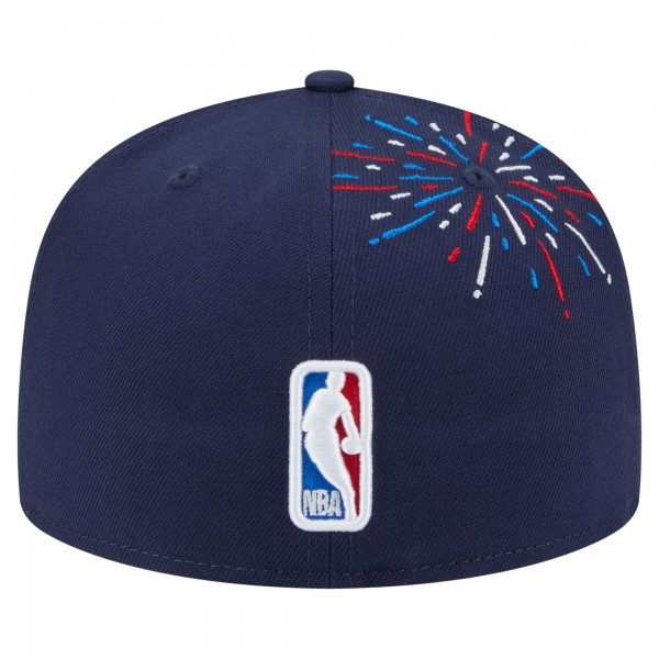 Бейсболка Milwaukee Bucks New Era Navy Americana Fireworks 59FIFTY