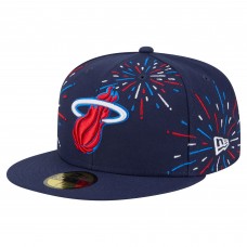 Бейсболка Miami Heat New Era Navy Americana Fireworks 59FIFTY