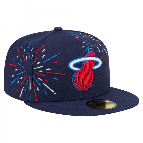Бейсболка Miami Heat New Era Navy Americana Fireworks 59FIFTY
