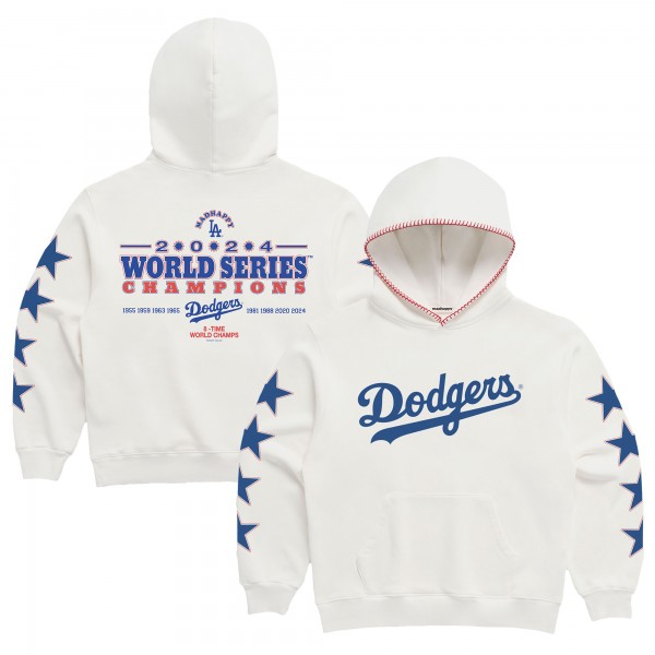 Los Angeles Dodgers Madhappy White 2024 World Series Champions Star Pullover Hoodie