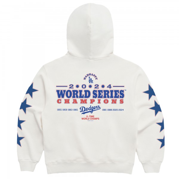 Los Angeles Dodgers Madhappy White 2024 World Series Champions Star Pullover Hoodie