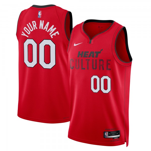 Именная игровая джерси Miami Heat Nike Unisex 2024/25 Swingman - City Edition - Red