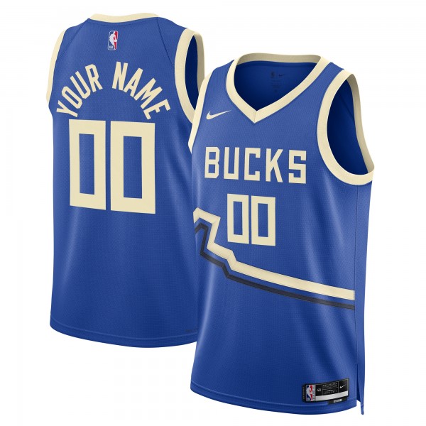 Именная игровая джерси Milwaukee Bucks Nike Unisex 2024/25 Swingman - City Edition - Royal