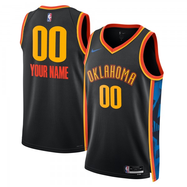 Именная игровая джерси Oklahoma City Thunder Nike Unisex 2024/25 Swingman - City Edition - Black
