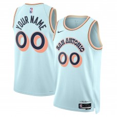 Именная игровая джерси San Antonio Spurs Nike Unisex 2024/25 Swingman - City Edition - Light Blue