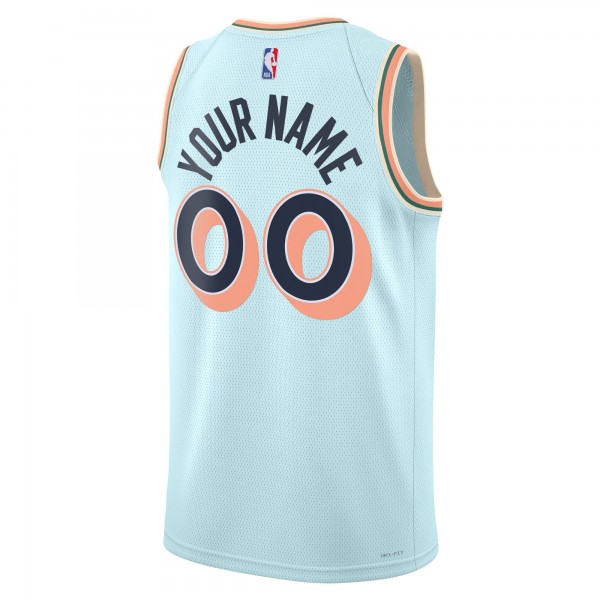 Именная игровая джерси San Antonio Spurs Nike Unisex 2024/25 Swingman - City Edition - Light Blue