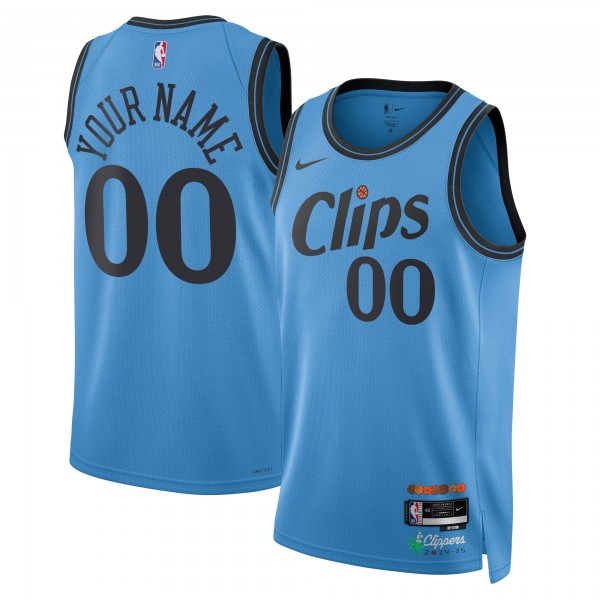 Именная игровая джерси LA Clippers Nike Unisex 2024/25 Swingman - City Edition - Light Blue