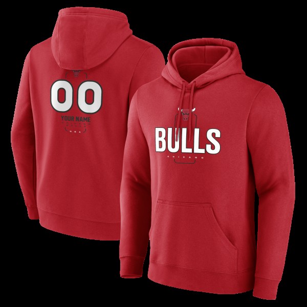 Толстовка Chicago Bulls Red Personalized Name & Number Midfielder