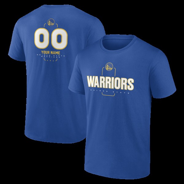Golden State Warriors Royal Personalized Name & Number Midfielder T-Shirt