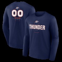 Футболка с длинным рукавом Oklahoma City Thunder Navy Personalized Name & Number Midfielder