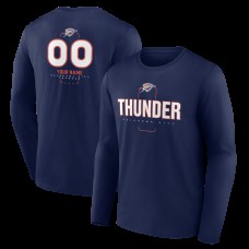 Футболка с длинным рукавом Oklahoma City Thunder Navy Personalized Name & Number Midfielder