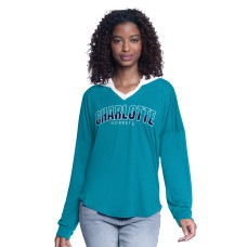 Женская Charlotte Hornets G-III 4Her by Carl Banks Teal Bench Oversized Long Sleeve Hooded Top
