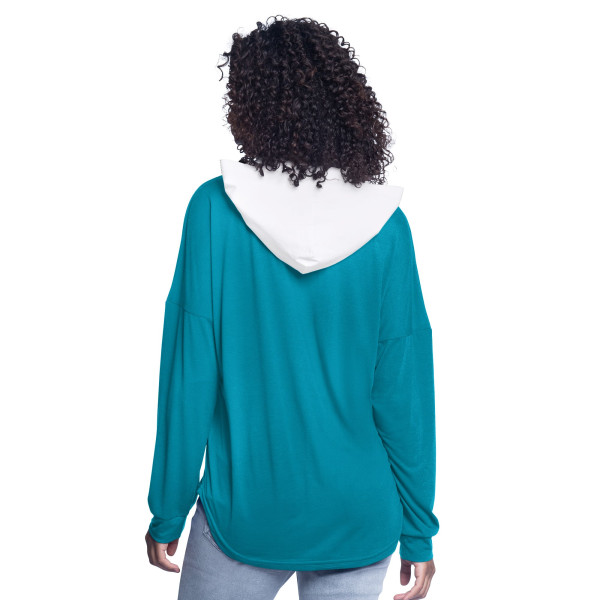 Женская Charlotte Hornets G-III 4Her by Carl Banks Teal Bench Oversized Long Sleeve Hooded Top