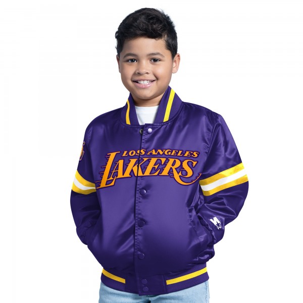 Подростковая Los Angeles Lakers Purple Scrimmage Full-Snap Varsity Jacket