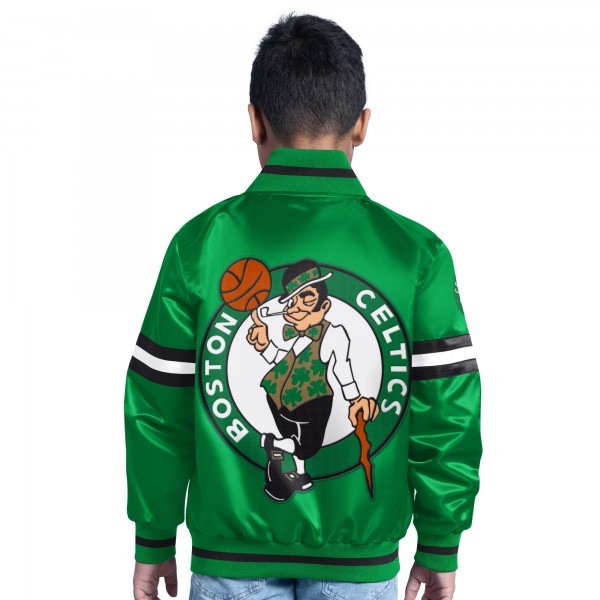 Подростковая Boston Celtics Kelly Green Scrimmage Full-Snap Varsity Jacket