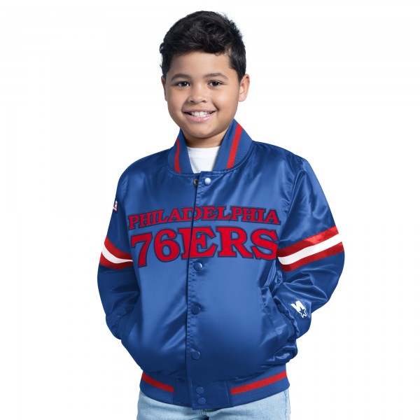 Подростковая Philadelphia 76ers Royal Scrimmage Full-Snap Varsity Jacket