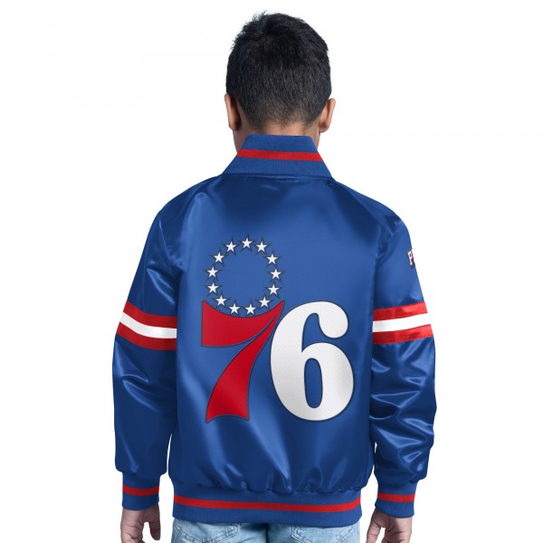 Подростковая Philadelphia 76ers Royal Scrimmage Full-Snap Varsity Jacket