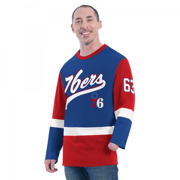 Philadelphia 76ers G-III Sports by Carl Banks Royal Adaptive Rugby Long Sleeve Top