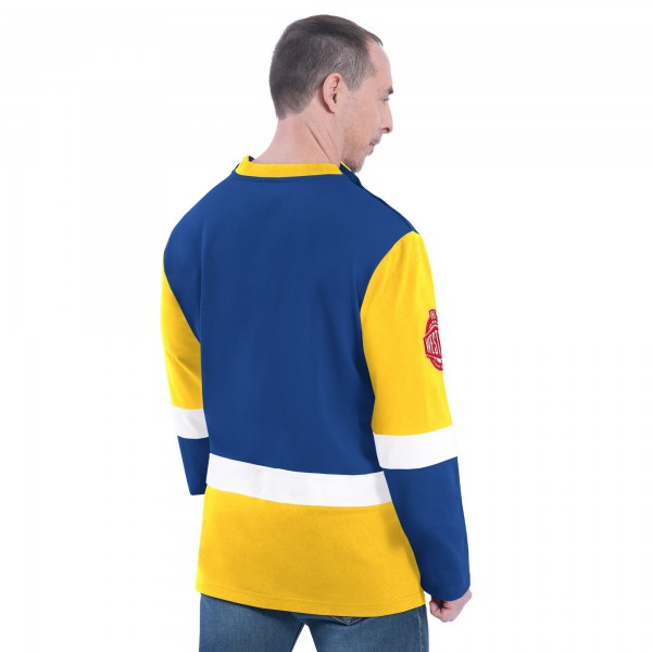 Golden State Warriors G-III Sports by Carl Banks Royal Adaptive Rugby Long Sleeve Top