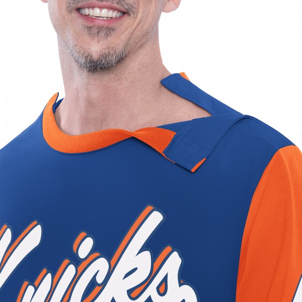 New York Knicks G-III Sports by Carl Banks Adaptive Rugby Long Sleeve Top - Blue