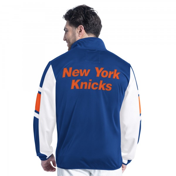 Кофта на молнии New York Knicks G-III Sports by Carl Banks Back Field Track - Blue/White