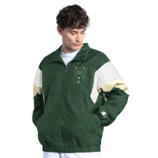 Milwaukee Bucks Starter Hunter Green Yard Line Full-Zip Jacket