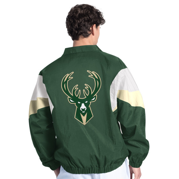 Milwaukee Bucks Starter Hunter Green Yard Line Full-Zip Jacket