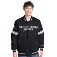 Куртка San Antonio Spurs Starter Black/Silver Scout Full Snap Varsity