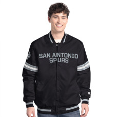 Куртка San Antonio Spurs Starter Black/Silver Scout Full Snap Varsity