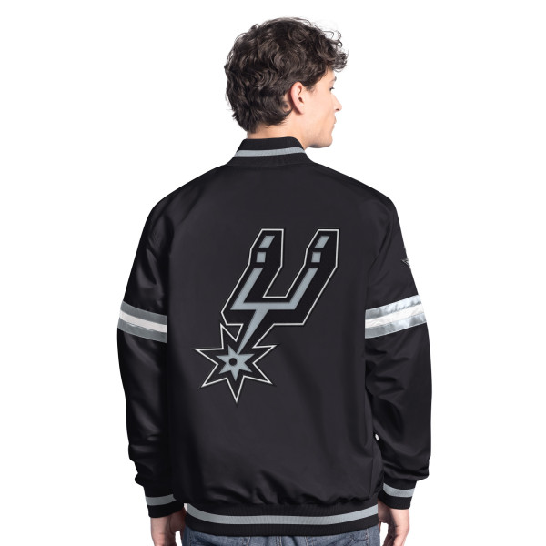Куртка San Antonio Spurs Starter Black/Silver Scout Full Snap Varsity