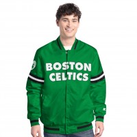 Boston Celtics Starter Kelly Green/Black Scout Full Snap Varsity Jacket
