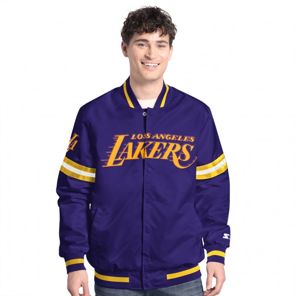 Los Angeles Lakers Starter Purple/Gold Scout Full Snap Varsity Jacket