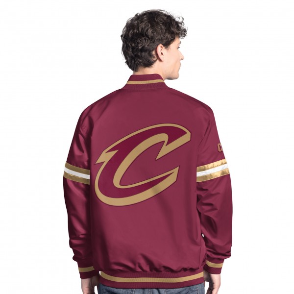 Cleveland Cavaliers Starter Wine/Gold Scout Full Snap Varsity Jacket