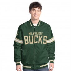 Бомбер Milwaukee Bucks Starter Scout Full Snap Varsity - Hunter Green/Cream