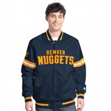 Denver Nuggets Starter Navy/Gold Scout Full Snap Varsity Jacket