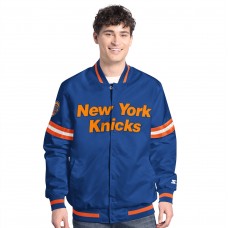 New York Knicks Starter Blue/Orange Scout Full Snap Varsity Jacket