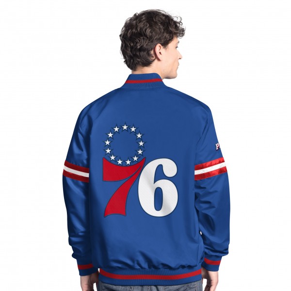 Philadelphia 76ers Starter Royal/Red Scout Full Snap Varsity Jacket