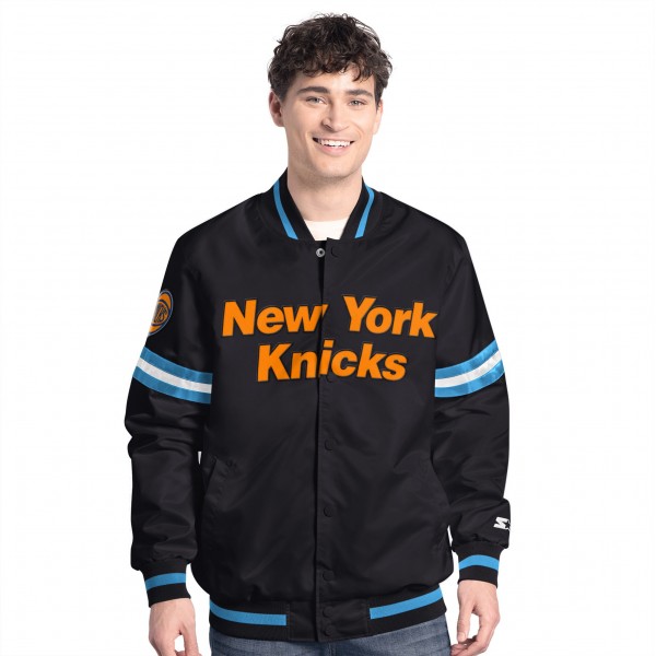 New York Knicks Starter Black Scout Varsity Full-Snap Jacket