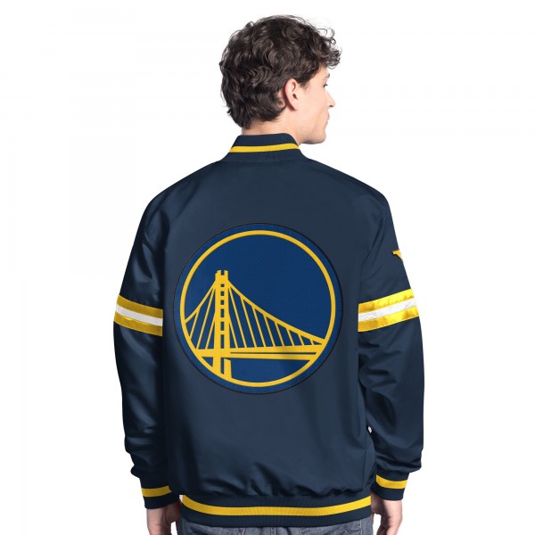 Golden State Warriors Starter Navy Scout Full-Snap Varsity Jacket