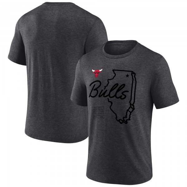Футболка Chicago Bulls Charcoal Announcer Tri-Blend