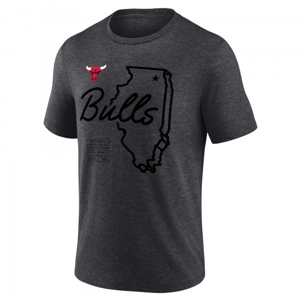 Футболка Chicago Bulls Charcoal Announcer Tri-Blend